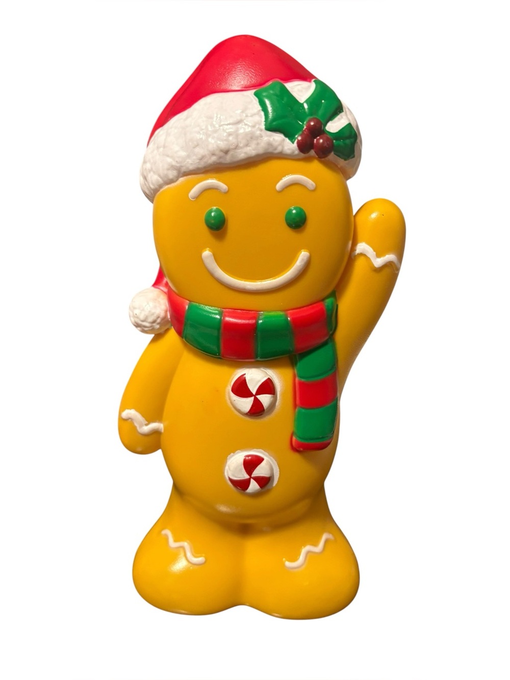 Holiday Time Gingerbread Man Blow Mold Christmas Lighted 11" Tabletop Decor EUC